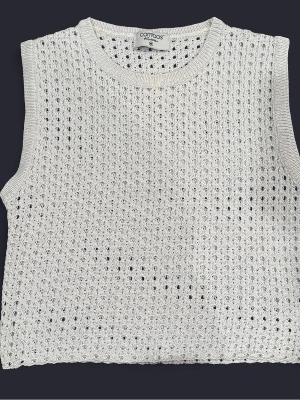 Comfy Crochet Sleeveless Crop Top in White